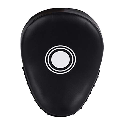 Kruzak Plain Punching Mitts for Muay Thai MMA Training, Focus Pads for Boxing Martial Arts and Punching Target - color: Black