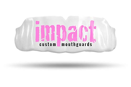 Impact Custom Professional MMA/Boxing/Muay Thai Mouthguard -(Branded Series) - color: Pink Logo Wht