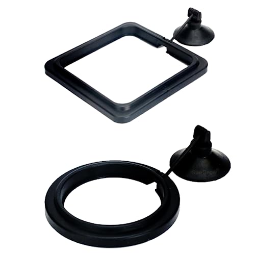 SunGrow 2 Betta Feeding Ring, Prevent Water Turbulence from Washing Food into Filter, Practical Round Floating Food, Suitable for Guppy, Goldfish and Other Small Fish