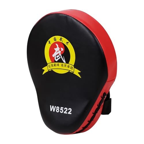 Boxing Punch Mitts, PU Boxing Pads Curved Focus Mitts, Adjustable Punching Hand Pads for Martial Arts Karate MMA Muay Thai - color: Red