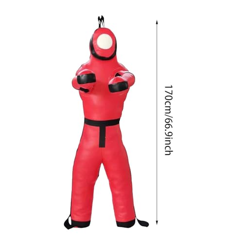 MMA Training Dummy for Judo and Taekwondo 170cm Unfilled Punching Bag - color: Red