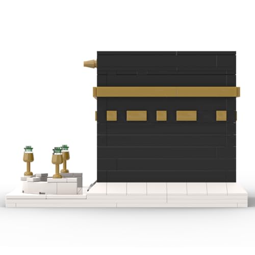 sterope Islamic Kaaba Building Block Set, Black and Gold Architecture Model, 367 Pieces Religious Educational Toy for Children, Assembly Required Eid al Fitr Gift
