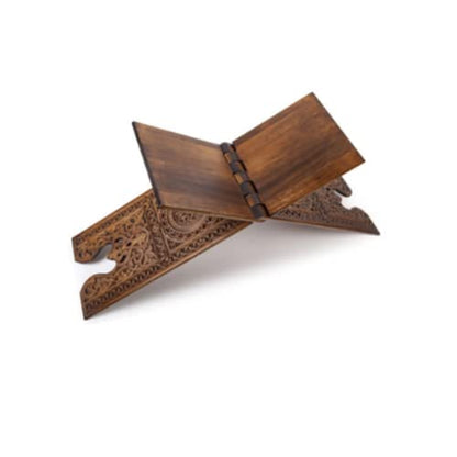 Luxury Big Size Carved Wooden Quran Holder | Islamic Book Stand, Rihal | Adjustable Koran Lectern for Floor | Reading Stand