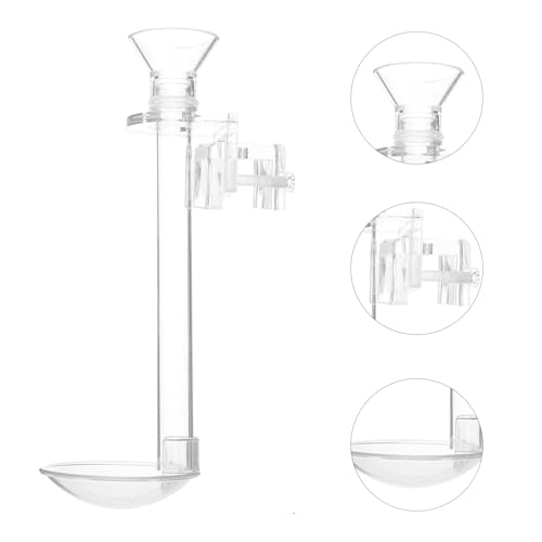 INOOMP Aquarium Feeding Tube with Feeding Ring Transparent Wall-Mounted Fish Feeder for Shrimp Tank Supplies Sinking Feed Dish Easy Setup 5.90 X 1.96 X 1.96 in