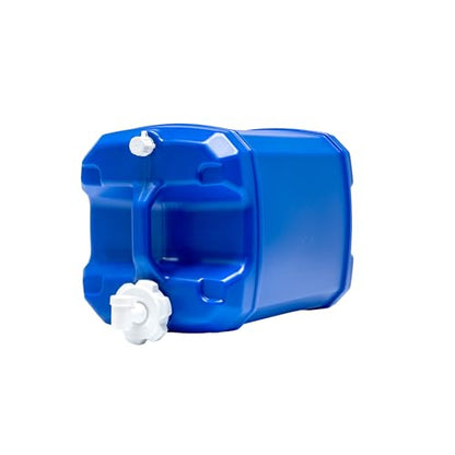 WaterPrepared ReadyJug 7 Gallon Water Storage Container with Built-In Spigot, Blue - Stackable Portable Emergency Tank for Camping