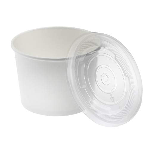Kraft 50 Pack 8 oz White Small Paper Bowls Soup Storage Containers With Lids Insulated Take Out Disposable Food Storage Cups For Hot Cold Foods To Go Bowls With Vented Lids