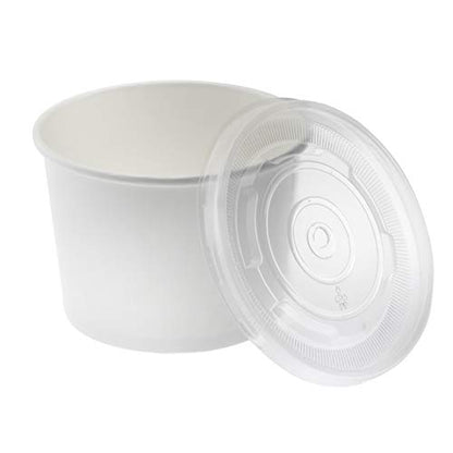 Kraft 50 Pack 8 oz White Small Paper Bowls Soup Storage Containers With Lids Insulated Take Out Disposable Food Storage Cups For Hot Cold Foods To Go Bowls With Vented Lids