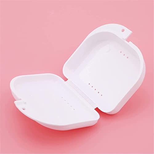 Retainer Case Mouth Guard Case Orthodontic Dental Retainer Box Denture Storage Container,White Strong and Long-Lasting