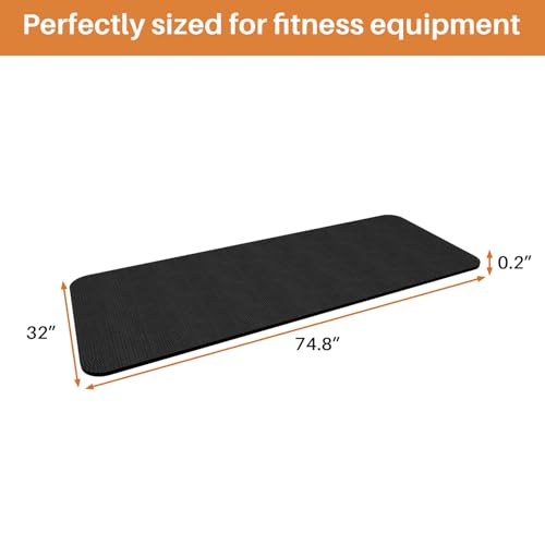 Treadmill Walking Pad Mat for Carpet Floors,Folding Treadmill Mat for Hardwood Floors,for Under Exercise Bike, Exercise Equipment Mat,Reduce Noise Shock Absorption - size: 74.8" X 32"