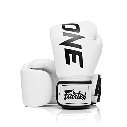 Fairtex BGV1 ONE Muay Thai Boxing Sparring Gloves - color: White, size: 8 oz