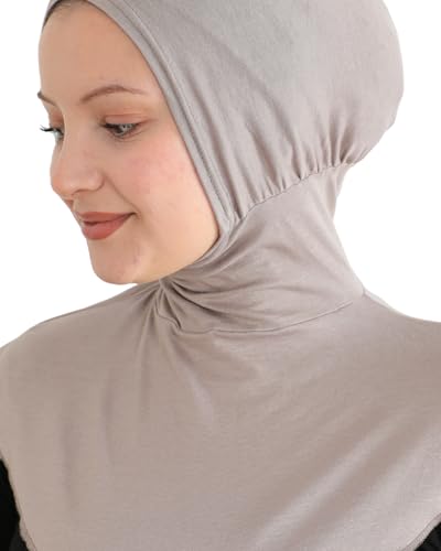 Prien Sport Hijab For Women, Muslim Head Scarf, Flexible Turban Girls, Chic Islamic Wear For Gym, Neck Collar Bonnet Viscose - color: Light Mink