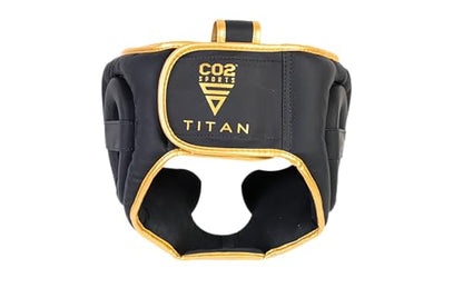 Titan Boxing Headgear, Training Head Guard, Protective Gear for MMA, Kickboxing, Muay Thai - color: GOLD, size: Large-X-Large