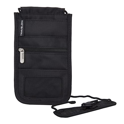 Travelon Rfid Blocking Deluxe Boarding Pouch, Black, Small