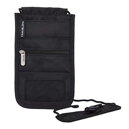 Travelon Rfid Blocking Deluxe Boarding Pouch, Black, Small