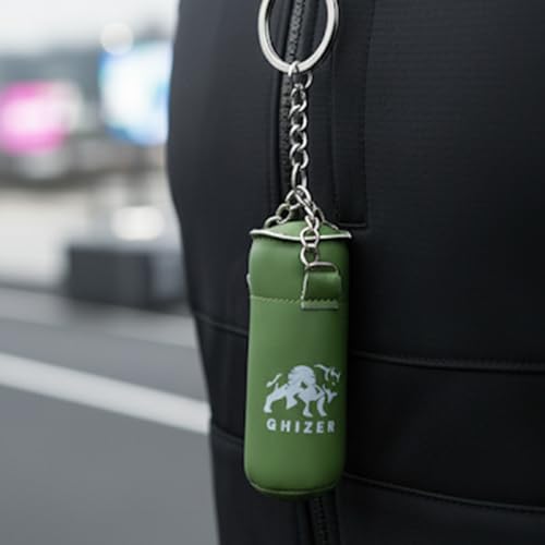 Mini Boxing Glove & Punching Bag Keychain Set – PU Leather Keyring Sports Lovers Gift & Gifts For Men (3 pcs) - color: Green