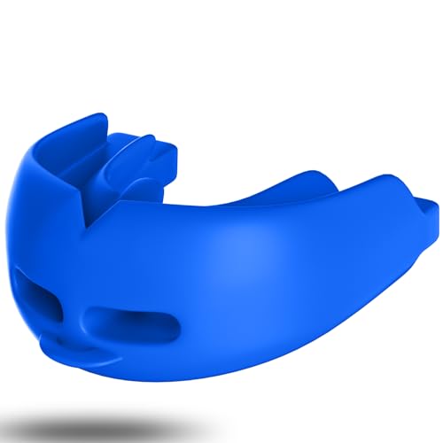 Mouth Guard Sports Youth Adult,Mouth Guard for Braces Soft,No Boiling - color: Dark Blue/Strapped