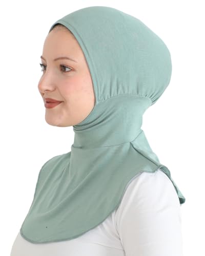 Prien Sport Hijab For Women, Muslim Head Scarf, Flexible Turban Girls, Chic Islamic Wear For Gym, Neck Collar Bonnet Viscose - color: Light Green