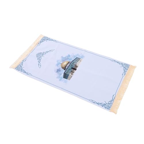 Tissting Cotton Prayer Mat with Tassels - Portable Meditation Rug for Adults Kids, Soft Non Shedding Fabric with Traditional Design for Home Travel Use