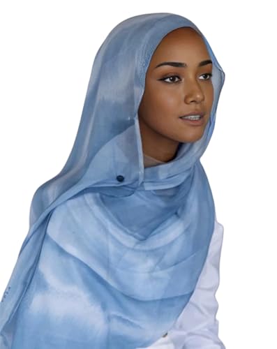 ZGMYC Watercolour Floral Printed Hijab Scarf for Women Soft Modal Cotton Instant Hijab Head Wraps Shawls Long Scarves - color: Color 20