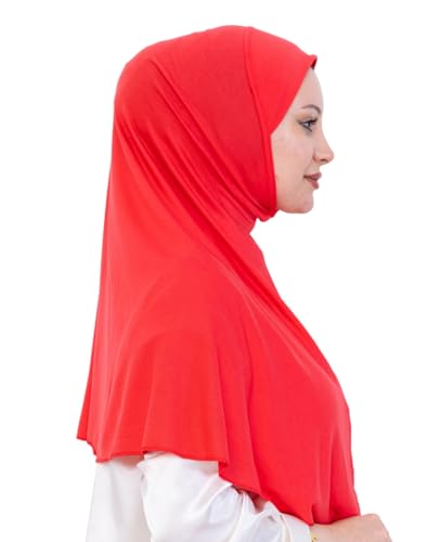 Prien Ready Hijab For Women, One Piece Muslim Instant Turban, Easy To Wear Long Head Scarf, Turkish Islamic Clothes For Abaya - color: Brink Pink