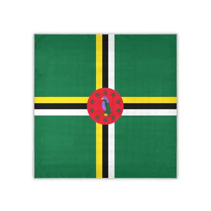 Bandana Square Head Scarf for Women Satin Hair Wrap Fashion Headband 27" - color: Dominica Flag