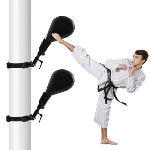 Seenelling Taekwondo Kick Pads Boxing Pads Taekwondo Karate Sparring Gear Boxing Paddles Kicking Targets Martial Arts Training Equipment with Mounting Bracket for Youth Men - color: Black, size: 1 Kicking Target