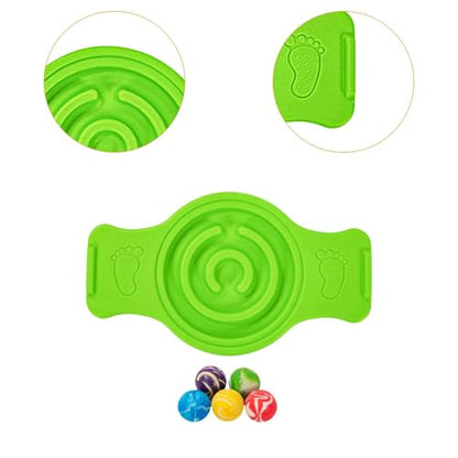 Menolana Balance Board Labyrinth disks Sensory Training Anti Slip Pedals Utility Wobble Stability Board Strength Skiing Kids - color: Green