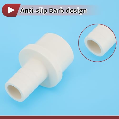 Plastic Hose Barb Fitting 1-1/4" x 25/32" Barb OD Straight Through Pipe Connector White 5 Pcs - color: White, size: 1-1/4" x 25/32" OD