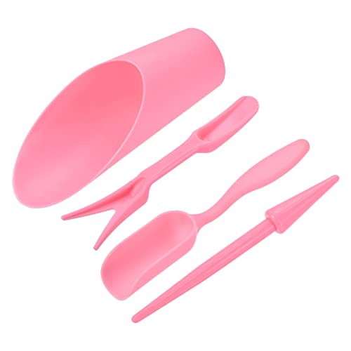 MECCANIXITY Garden Shovel Hand Tools Transplanting Succulent Cultivation Digging Scoops Kits, Pink - color: Pink