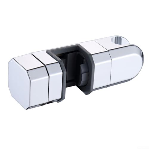 Adjustable Shower Head Holder for Slide Bar, 15-30MM O.D. Rail Head Bracket Holder for Slide Bar Slider Clamp Bathroom Replacement 360 Degree Rotation Sprayer Holder(Silver)