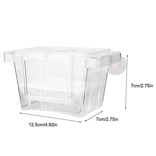 Acrylic Aquarium Fish Breeder Box, Floating and Wall Mounted Isolation Hatchery with Multi Room Design, for Marine Fish Shrimp Clownfish