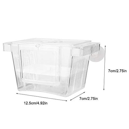 Acrylic Aquarium Fish Breeder Box, Floating and Wall Mounted Isolation Hatchery with Multi Room Design, for Marine Fish Shrimp Clownfish