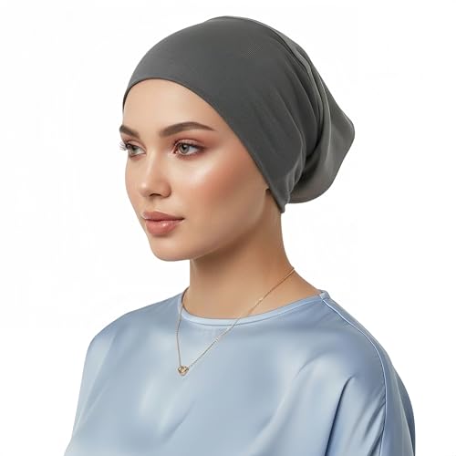 Yeieeo Women's Stretch Tube Hijab UnderCap Solid Color Hijab Headscarf For Women Lightweight Hats Breathable Liner 2pcs/4pcs - color: Color1+2