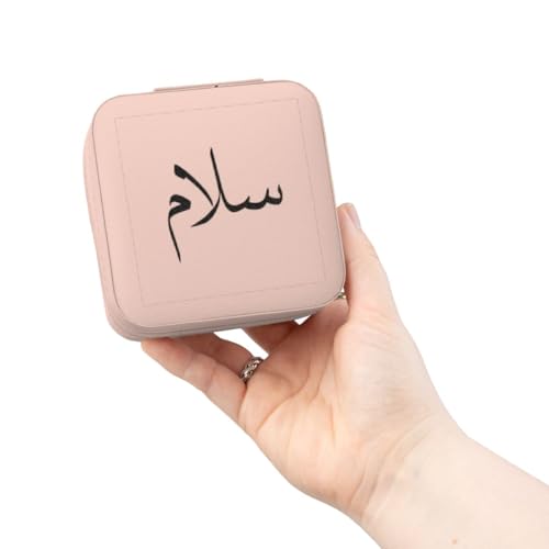 3dRose Peace in Arabic letters - Salam or Salaam - Arab Muslim Islam language Jewelry Travel Case Pink