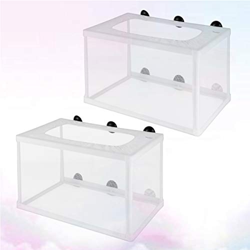 HANABASS 2pcs Fish Net Breeder Box Cups for Aquarium Isolation Hatchery for Fry Increases Survival Rate Fish Tanks