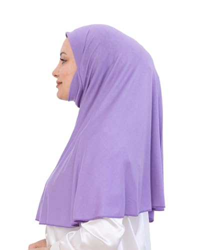 Prien Easy To Wear Hijab For Women, Muslim Instant Turban With Niqab, Islamic Clothes, Soft Scarf For Prayer, Abaya, Khimar - color: Lilac