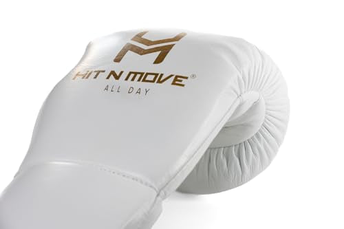 HIT N MOVE All Day Plus Weighted Boxing Gloves Men, Boxing Equipment, Heavy Bag Workout Gloves for Boxing, Training, Kickboxing, Muay Thai, MMA, 24 oz 1.5lbs - style: Velcro Closure WHITE
