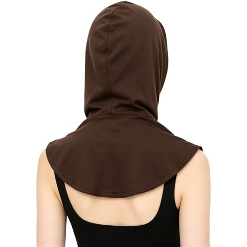 dPois Plain Ready To Wear Amira Hijab for Women Soft Muslim One Piece Instant Hijab Headscarf for Daily Wear - color: Coffee
