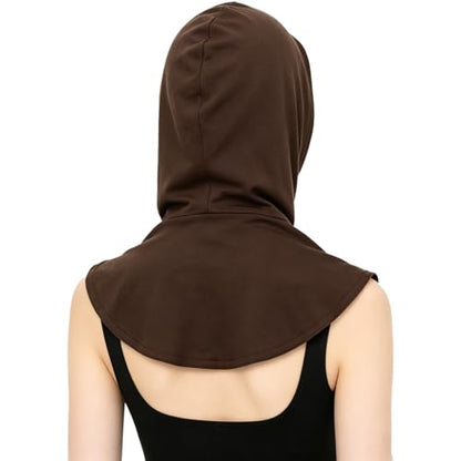 dPois Plain Ready To Wear Amira Hijab for Women Soft Muslim One Piece Instant Hijab Headscarf for Daily Wear - color: Coffee