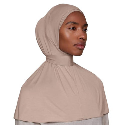 Slip-on Instant Premium Jersey Hijab with Undercap - Buttery Soft, Lightweight Hijab with Innovative Tie-Back Design - color: Vanilla