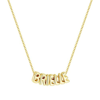 M MOOHAM Mothers Day Gifts - Custom Name Necklace 14K Gold Plated Necklace Personalized Monogram Pendant Name Necklaces for Women Trendy Jewelry Gifts for Women Mom Her Birthday Gifts - style: Brielle