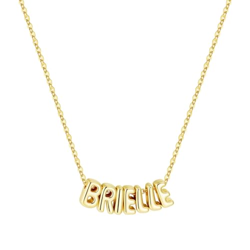 M MOOHAM Mothers Day Gifts - Custom Name Necklace 14K Gold Plated Necklace Personalized Monogram Pendant Name Necklaces for Women Trendy Jewelry Gifts for Women Mom Her Birthday Gifts - style: Brielle