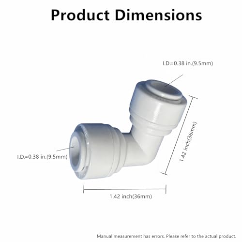 3/8 inch x3/8 inch Tube Push Union Elbow Quick Connect for RO Water Filter Fitting（ Pack of 5） - style: 3/8" elbow connect(5)