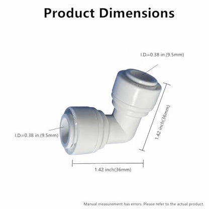 10 Pack 3/8 RO Tubing Elbow Connector 90 degree 3/8 Water Line Fittings Push to Connect Fittings for RO/DI Water Filter System/aquarium - style: 3/8" elbow connect(10)