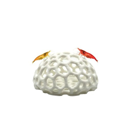 Shrimp Dome Hide, Aquarium Cave for Cherry Shrimp, White | Dome-shaped aquarium hide creates a sheltered cave and hiding spot for cherry, dwarf and baby shrimp in freshwater tanks - color: White