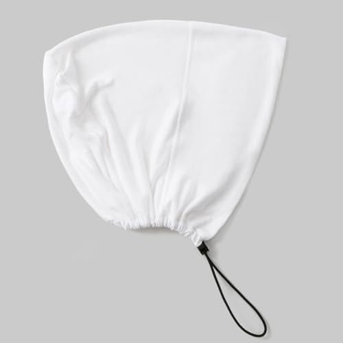 Women's Adjustable Elastic Drawstring Hijab Undercap, Soft Stretchy Jersey Underscarf Hijab Liner Hat - color: White