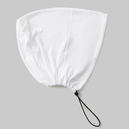 Women's Adjustable Elastic Drawstring Hijab Undercap, Soft Stretchy Jersey Underscarf Hijab Liner Hat - color: White