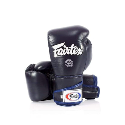 Fairtex BGV6 Angular Boxing Gloves, Locked Thumb Muay Thai MMA Kickboxing | Premium synthetic body with triple-layer foam padding. Joint protection and firm wrist support safeguard hands on heavy bags - color: Blue, size: 14oz
