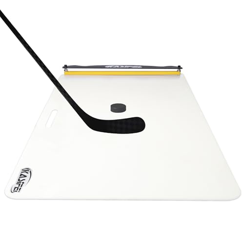 kasifei – 24'' x 48'' Hockey Shooting Pad with Rebounder, Professional Hockey Training Equipment | Improving Shooting Passing and Stickhandling Ability, Smooth Slick Surface, Great for Solo Training, for All Skill Levels