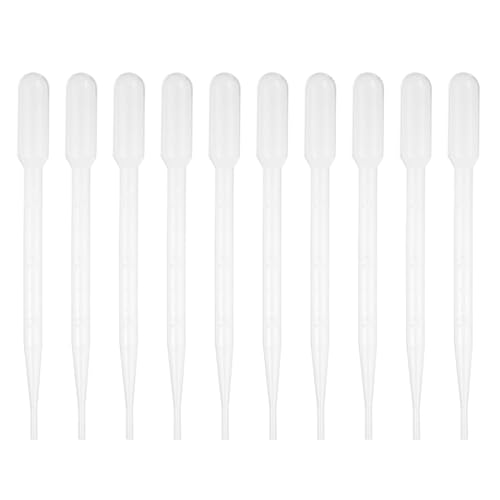 PATIKIL 3ml Pipettes Dropper, 60pcs Plastic Pipettes Disposable Pipette Transfer Pipette Calibrated Plastic Eye Dropper with Scale for Science Laboratory Resin DIY Crafts Art Makeup Oils - size: 3ml